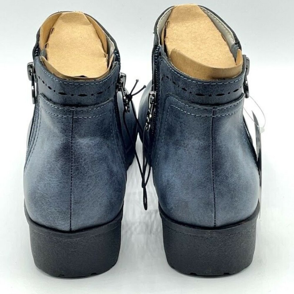 Jambu JSport Women's Size 7 Jenna Navy Zip Up Short Ankle Boot - Picture 4 of 9